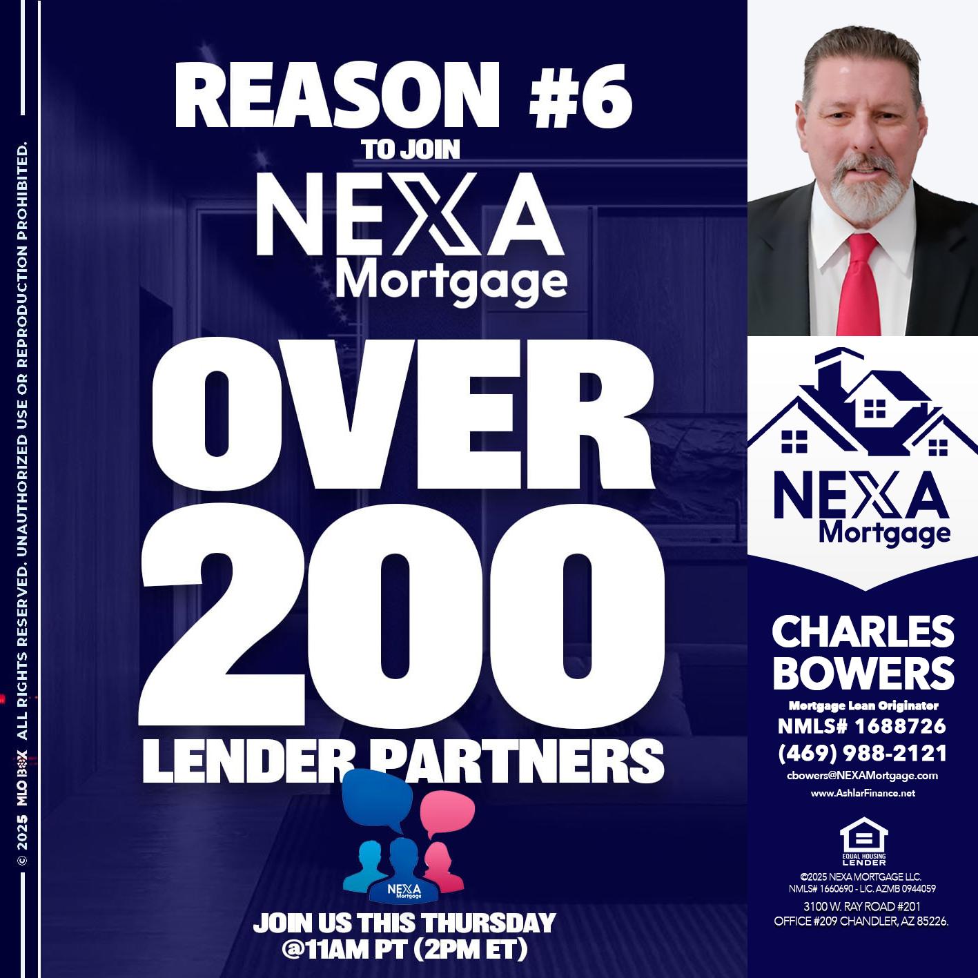 REASON 6 - Charles Bowers -Mortgage Loan Originator