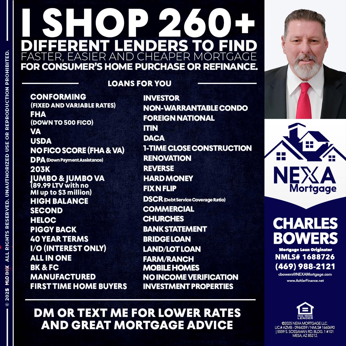 I SHOP +260 - Charles Bowers -Mortgage Loan Originator