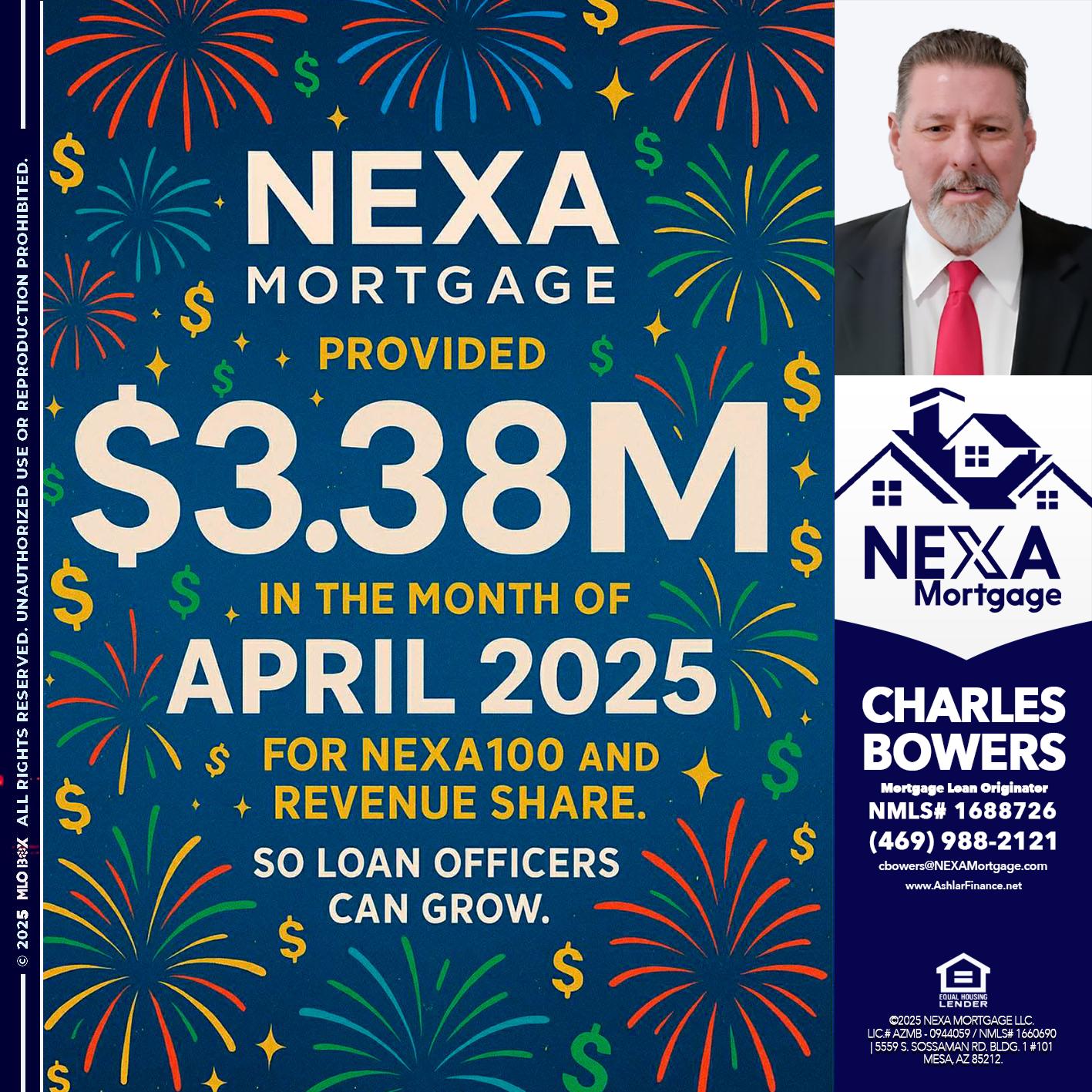 $3.38M - Charles Bowers -Mortgage Loan Originator