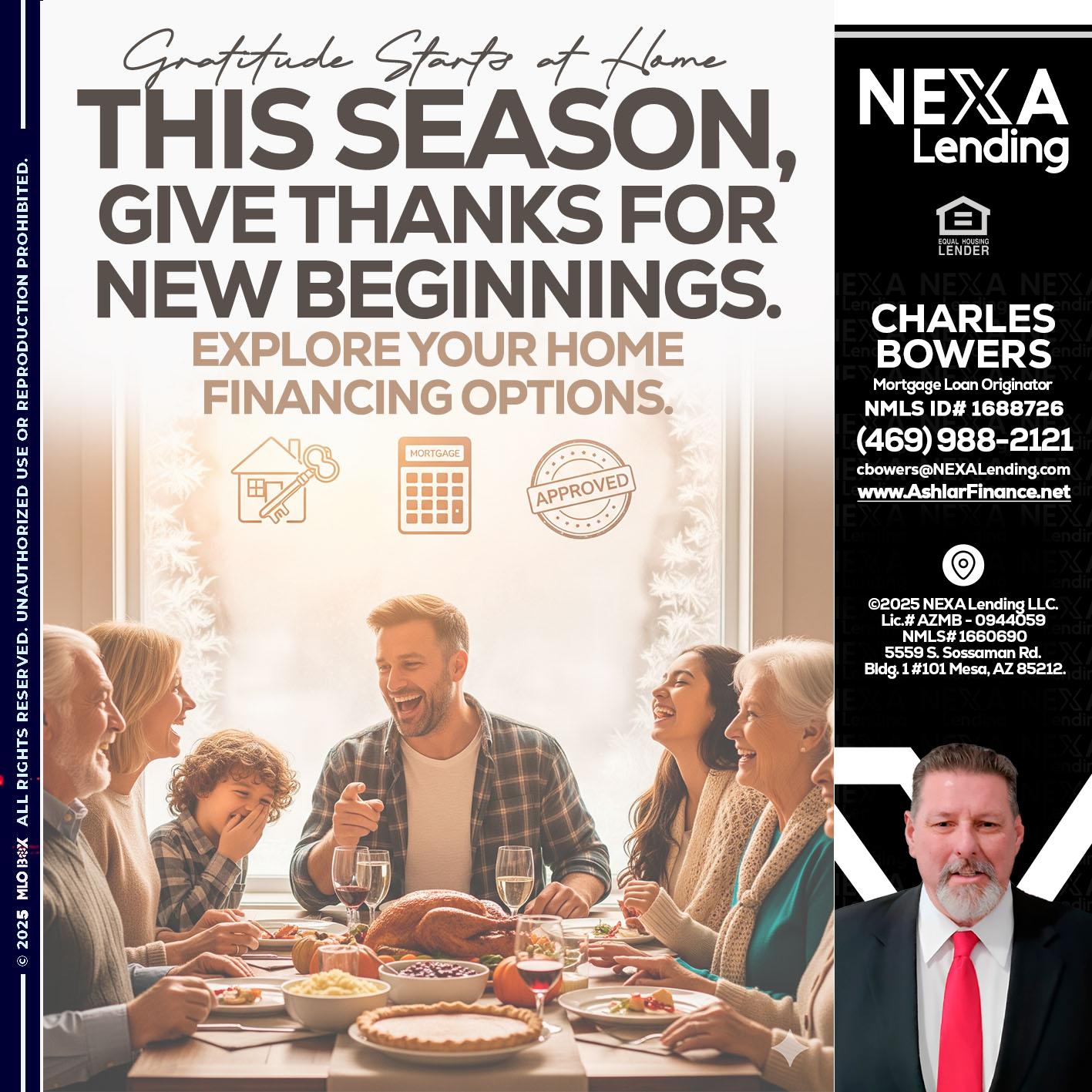 THIS SEASON - Charles Bowers -Mortgage Loan Originator