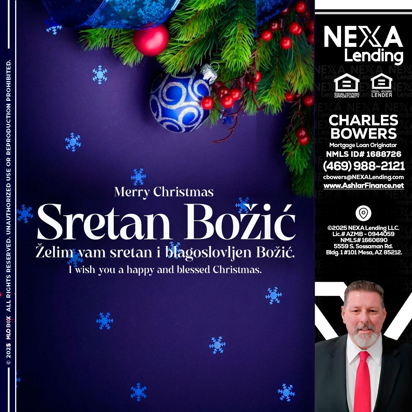 Sretan Božić - Charles Bowers -Mortgage Loan Originator