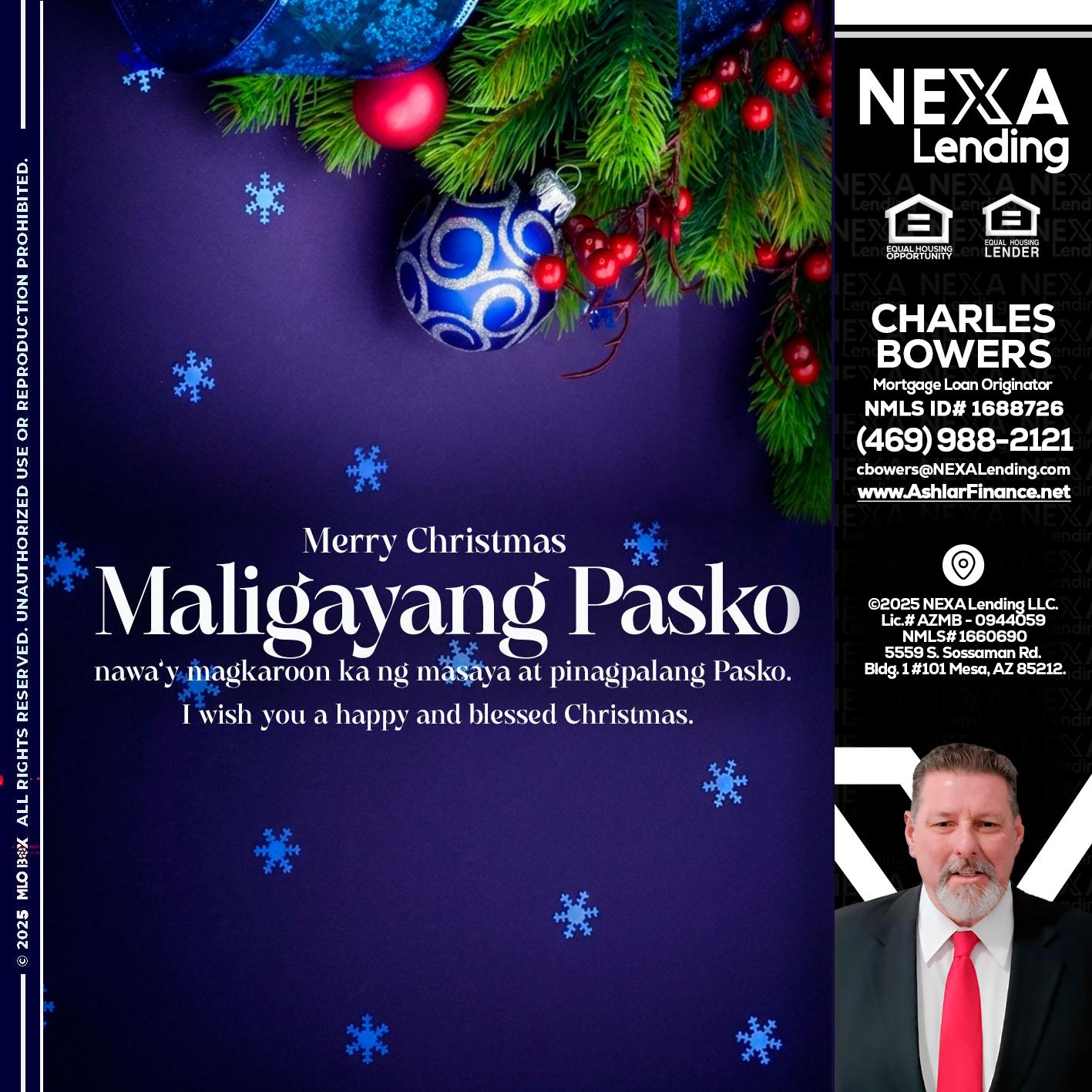 Maligayang Pasko - Charles Bowers -Mortgage Loan Originator