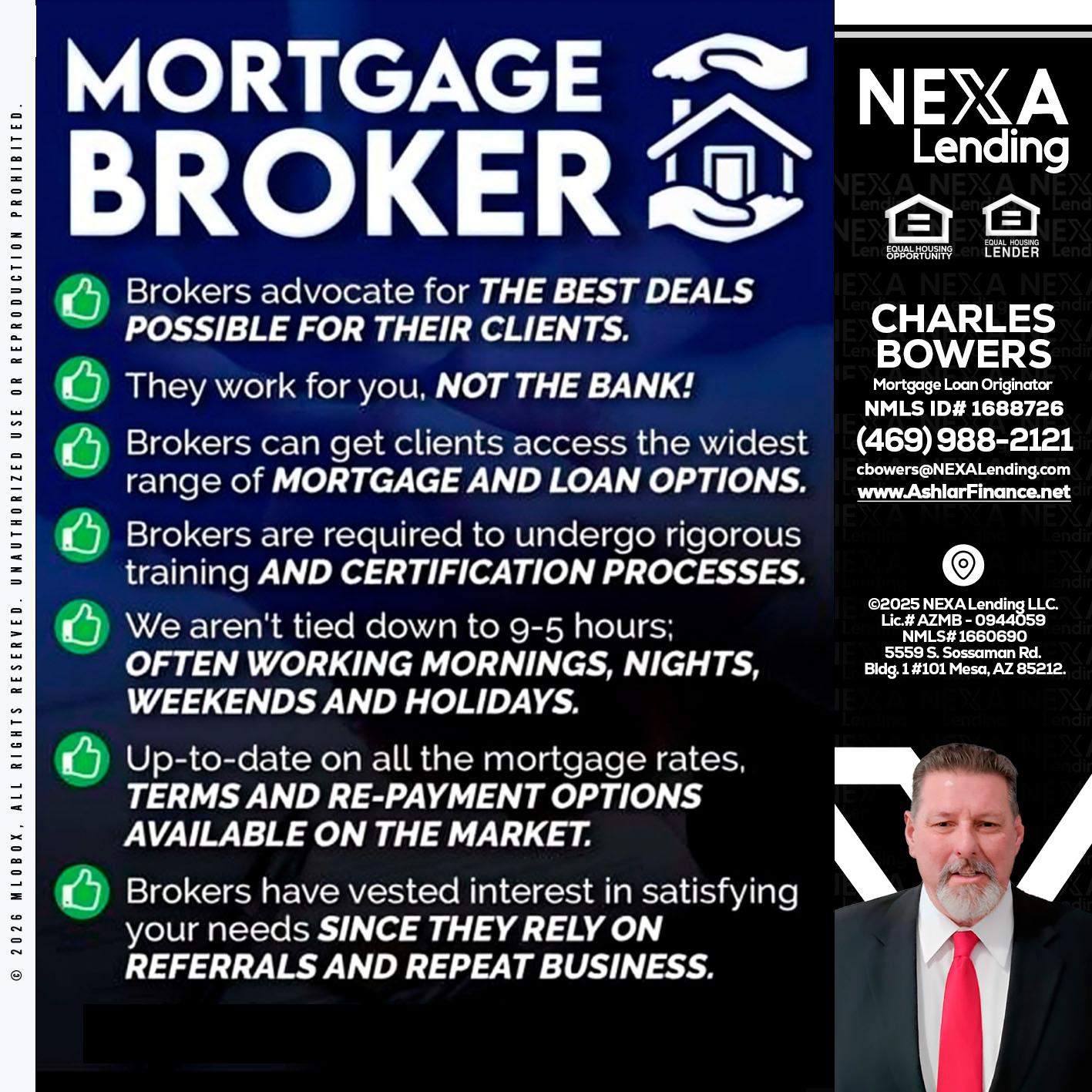 MORTGAGE BROKER - Charles Bowers -Mortgage Loan Originator