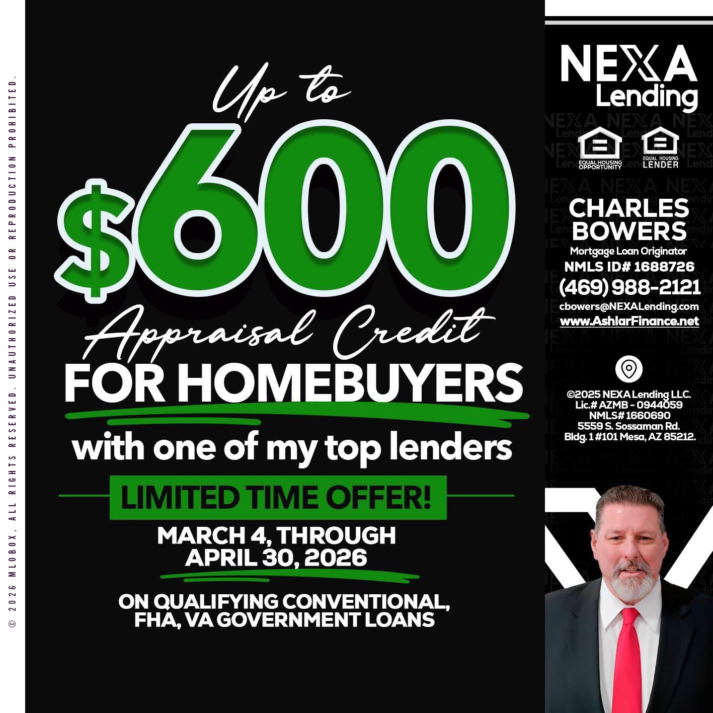 UP TO 600 - Charles Bowers -Mortgage Loan Originator