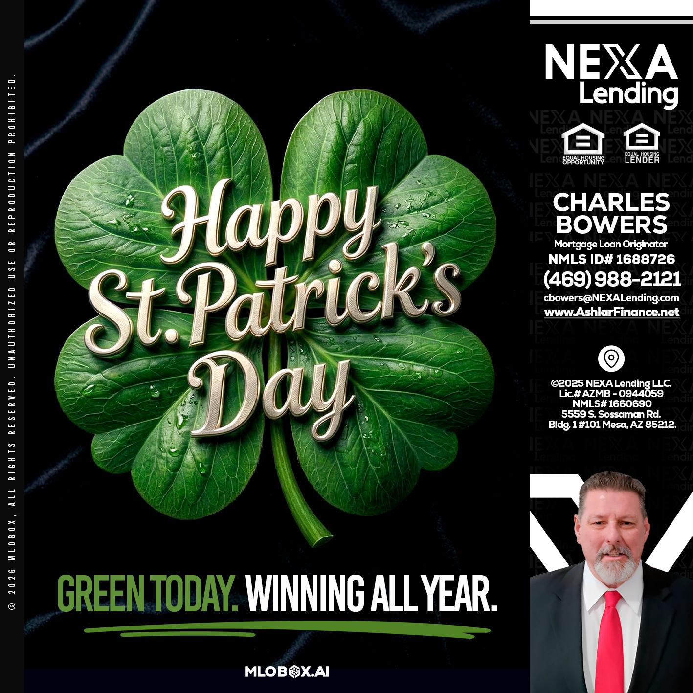 happy st. Patricks day - Charles Bowers -Mortgage Loan Originator