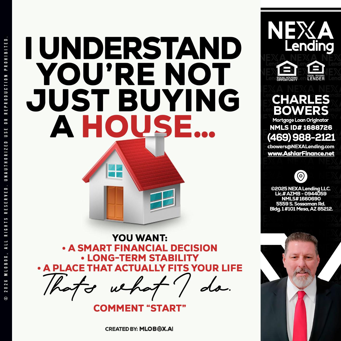 I UNDERSTAND - Charles Bowers -Mortgage Loan Originator