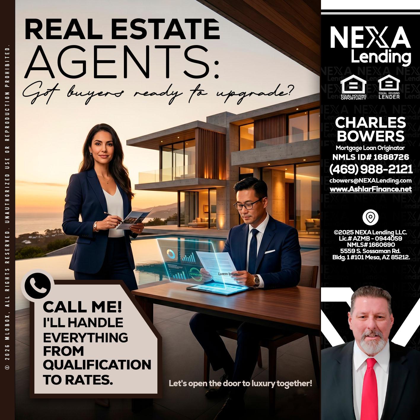 REAL ESTATE AGENTS - Charles Bowers -Mortgage Loan Originator