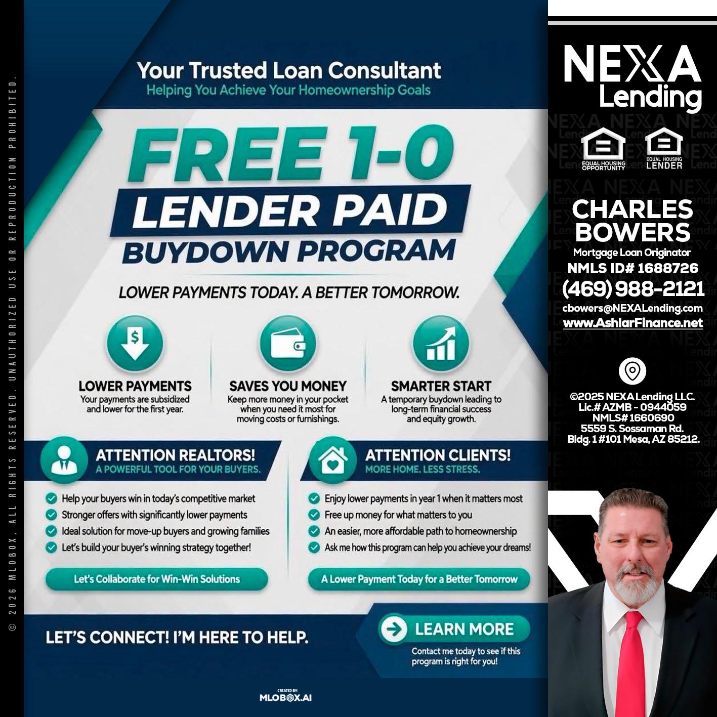 FREE 1-0 - Charles Bowers -Mortgage Loan Originator