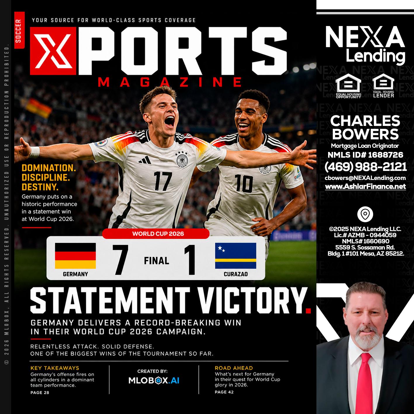 GERMANY VS CURASSAO (7-1) - Charles Bowers -Mortgage Loan Originator