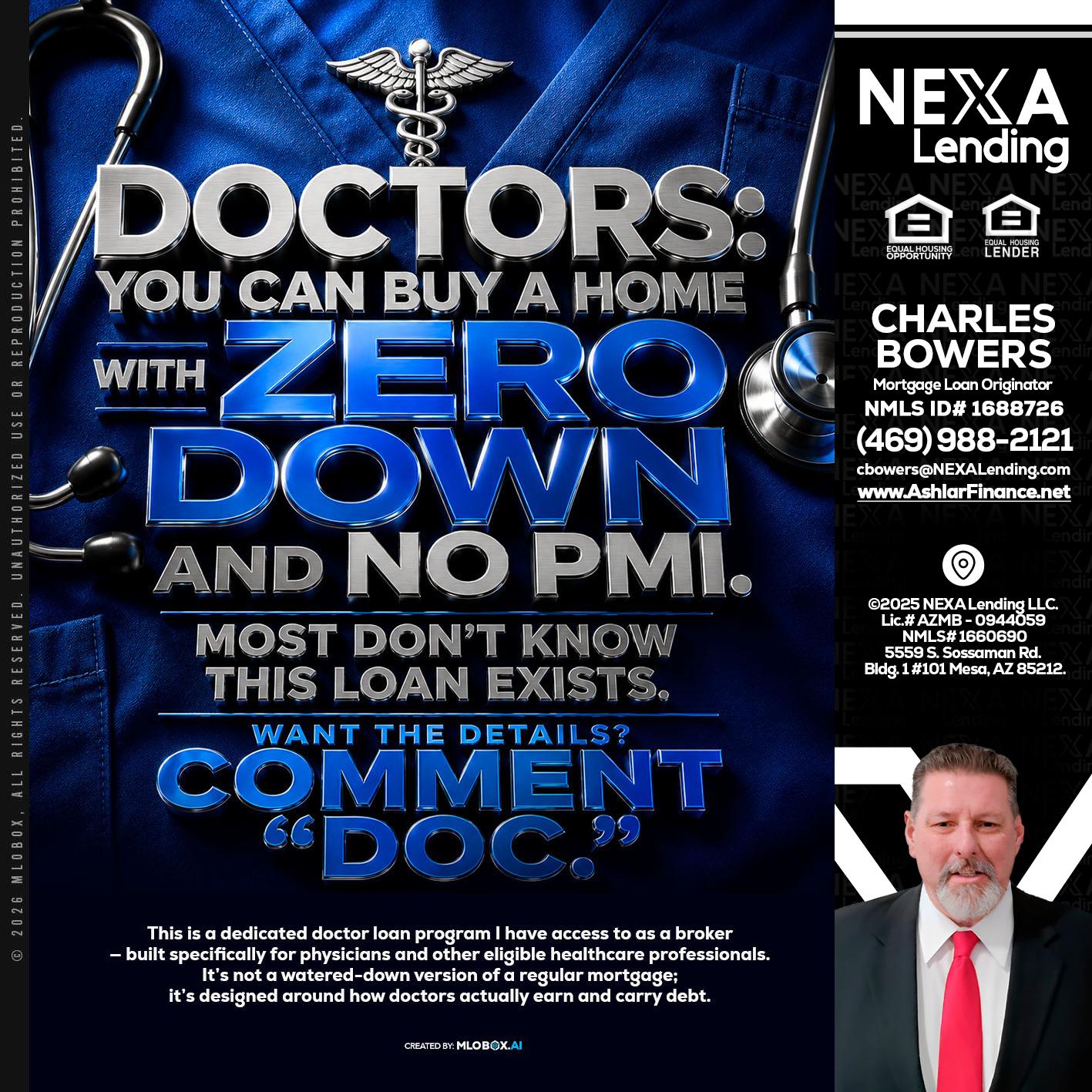 DOCTORS YOU CAN BUY - Charles Bowers -Mortgage Loan Originator