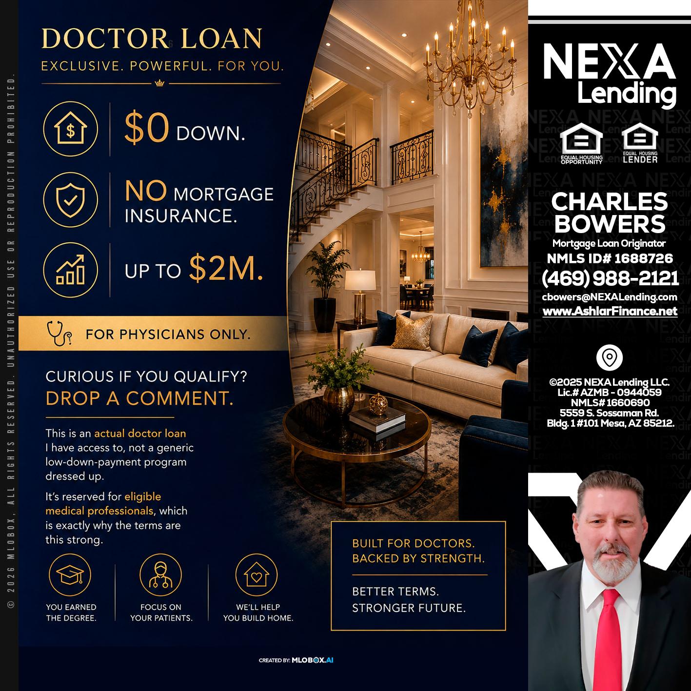 DOCTOR LOANS - Charles Bowers -Mortgage Loan Originator