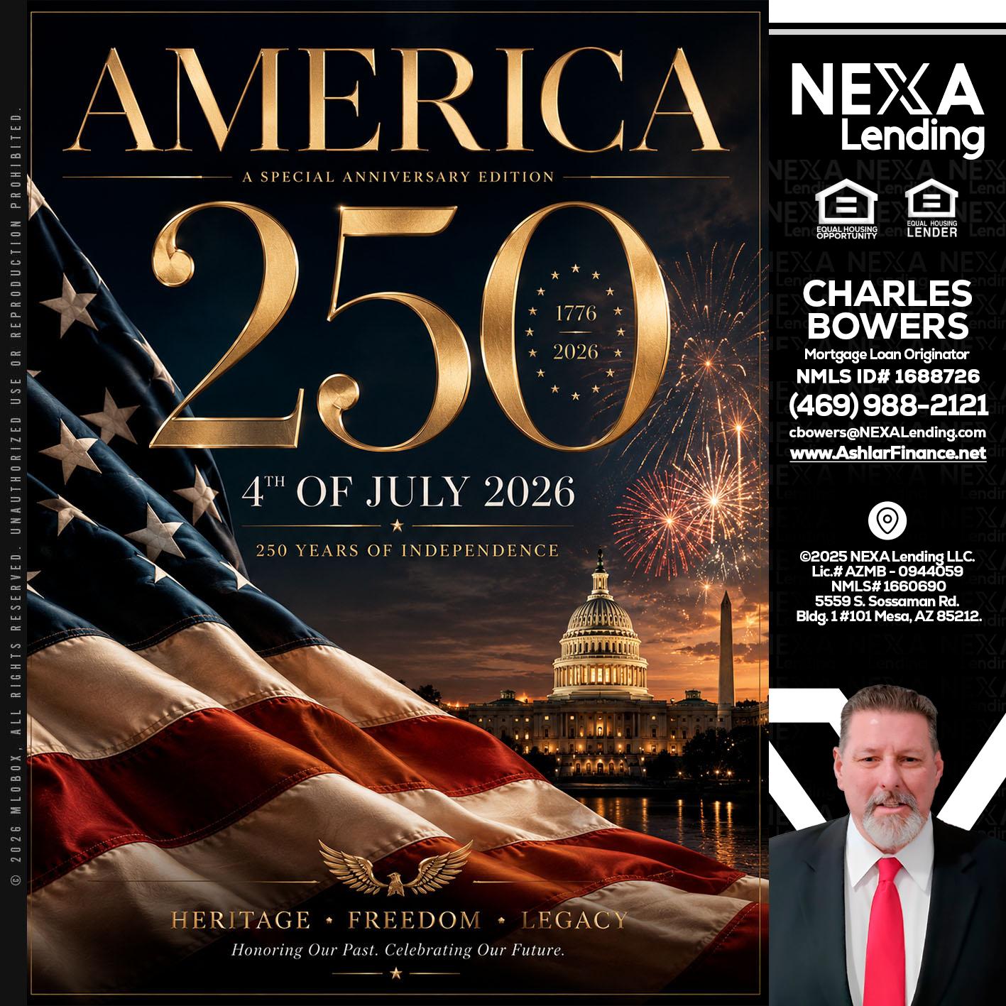AMERICA 250 TH - Charles Bowers -Mortgage Loan Originator