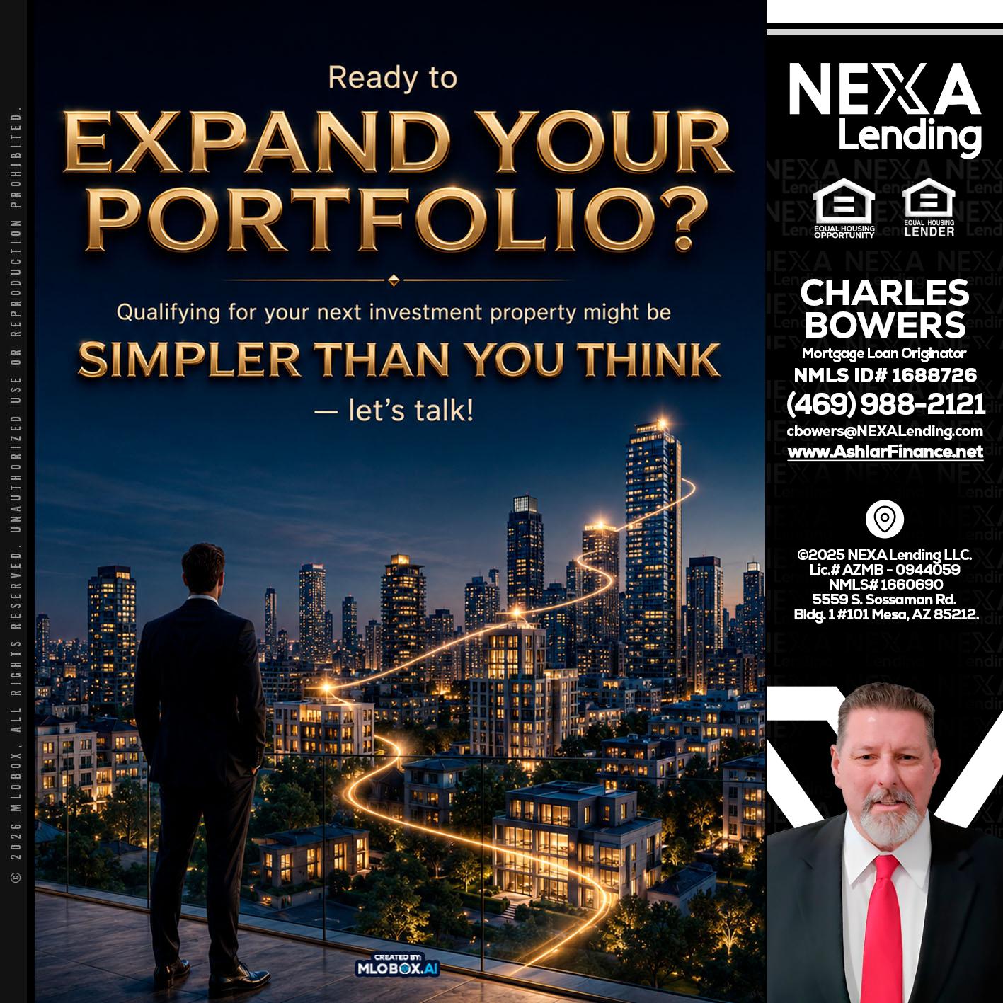 expand you portfolio - Charles Bowers -Mortgage Loan Originator