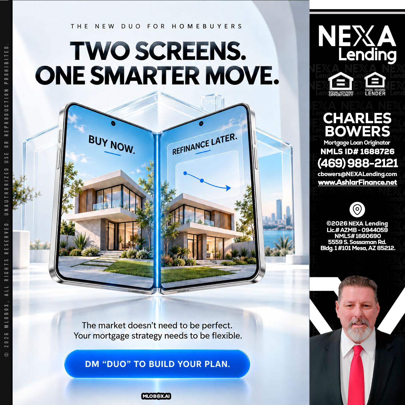 TWO SCREENS - Charles Bowers -Mortgage Loan Originator